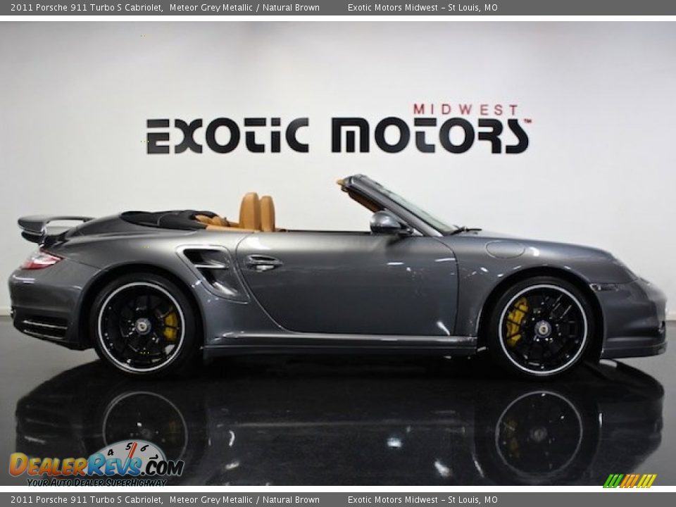 2011 Porsche 911 Turbo S Cabriolet Meteor Grey Metallic / Natural Brown Photo #2