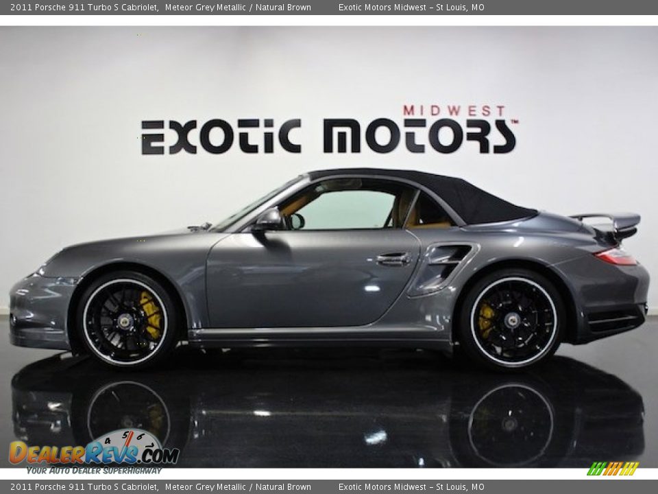 2011 Porsche 911 Turbo S Cabriolet Meteor Grey Metallic / Natural Brown Photo #3