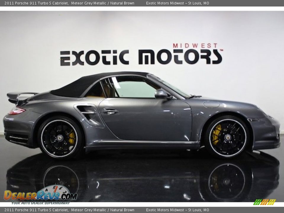 2011 Porsche 911 Turbo S Cabriolet Meteor Grey Metallic / Natural Brown Photo #4