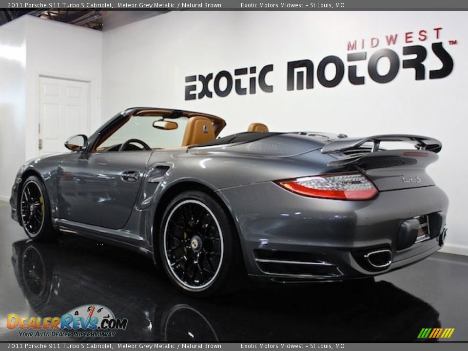 2011 Porsche 911 Turbo S Cabriolet Meteor Grey Metallic / Natural Brown Photo #5