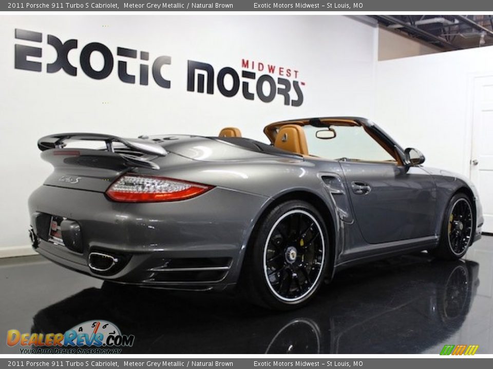 2011 Porsche 911 Turbo S Cabriolet Meteor Grey Metallic / Natural Brown Photo #6