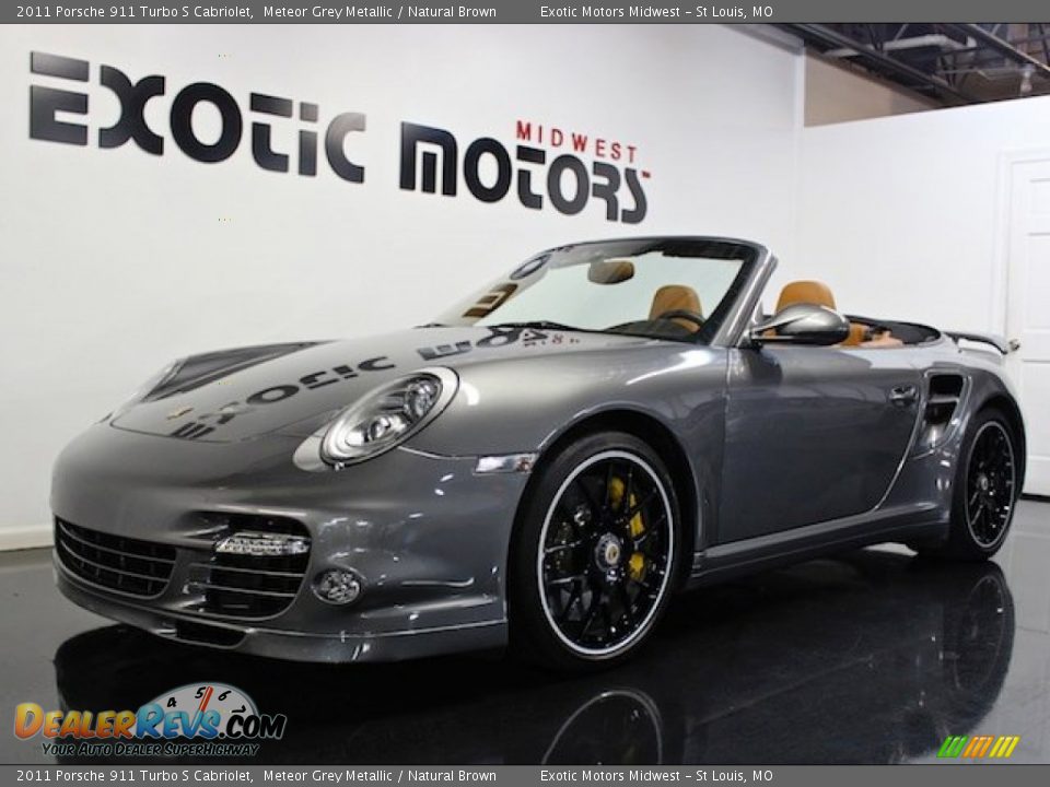 2011 Porsche 911 Turbo S Cabriolet Meteor Grey Metallic / Natural Brown Photo #7