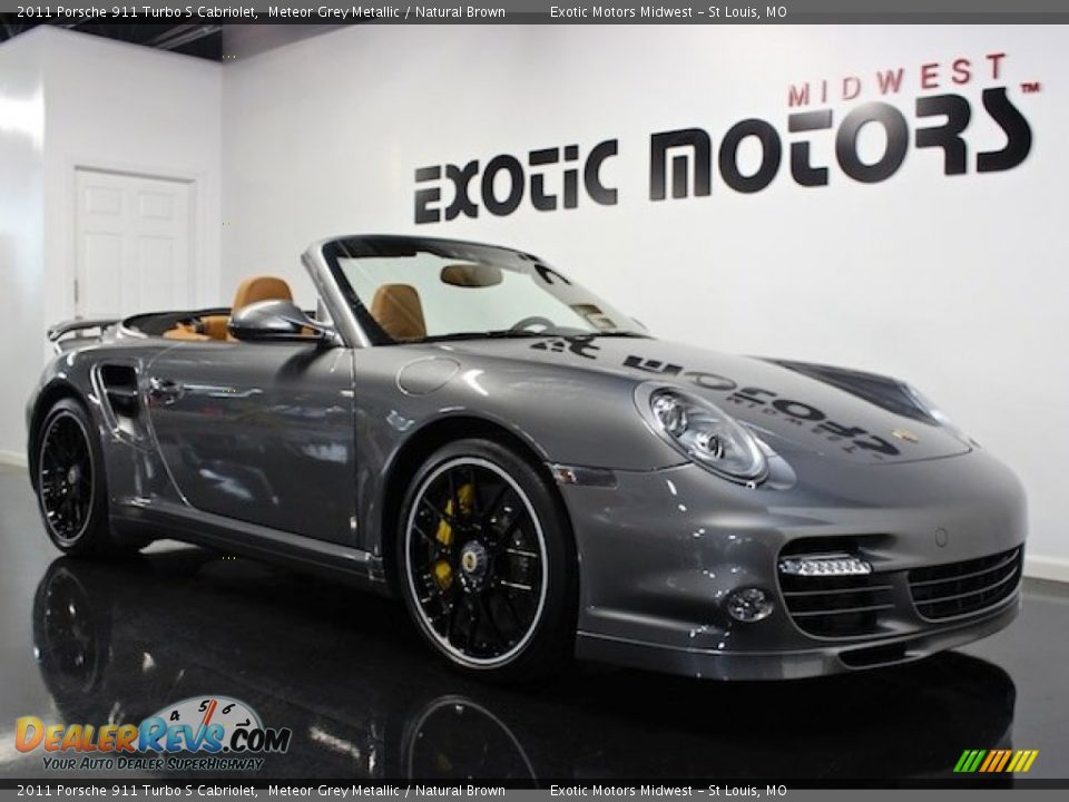 2011 Porsche 911 Turbo S Cabriolet Meteor Grey Metallic / Natural Brown Photo #8