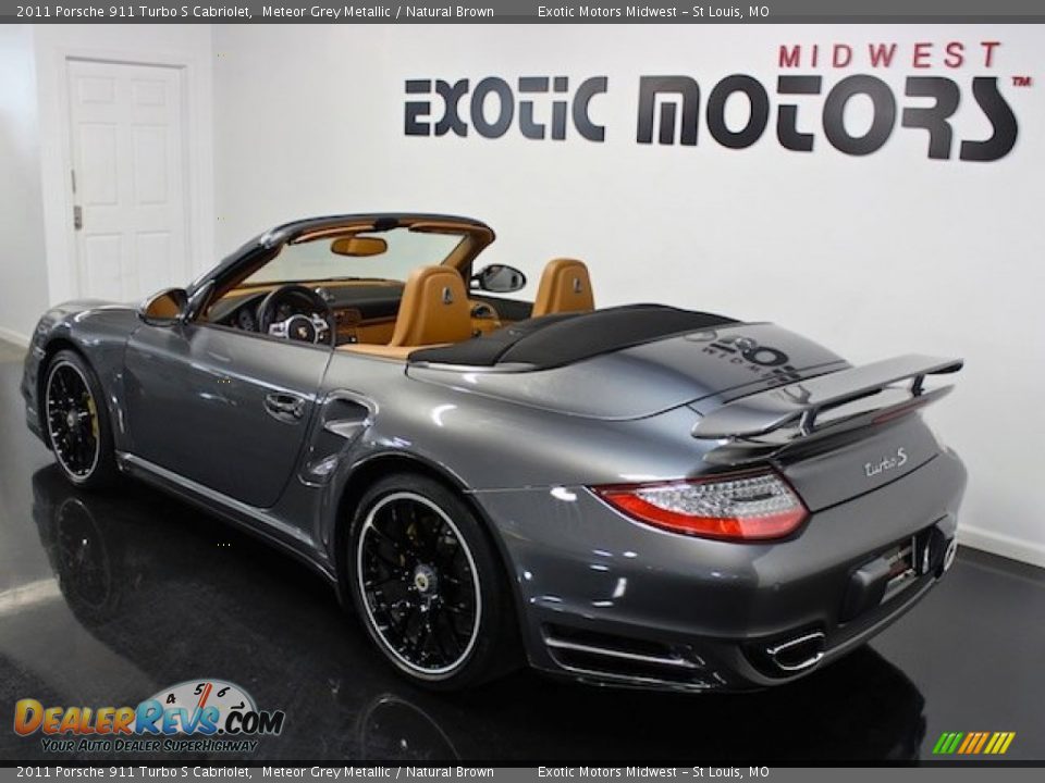 2011 Porsche 911 Turbo S Cabriolet Meteor Grey Metallic / Natural Brown Photo #10
