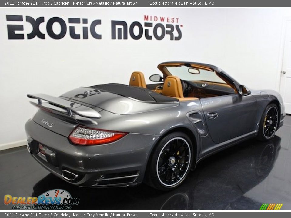 2011 Porsche 911 Turbo S Cabriolet Meteor Grey Metallic / Natural Brown Photo #11