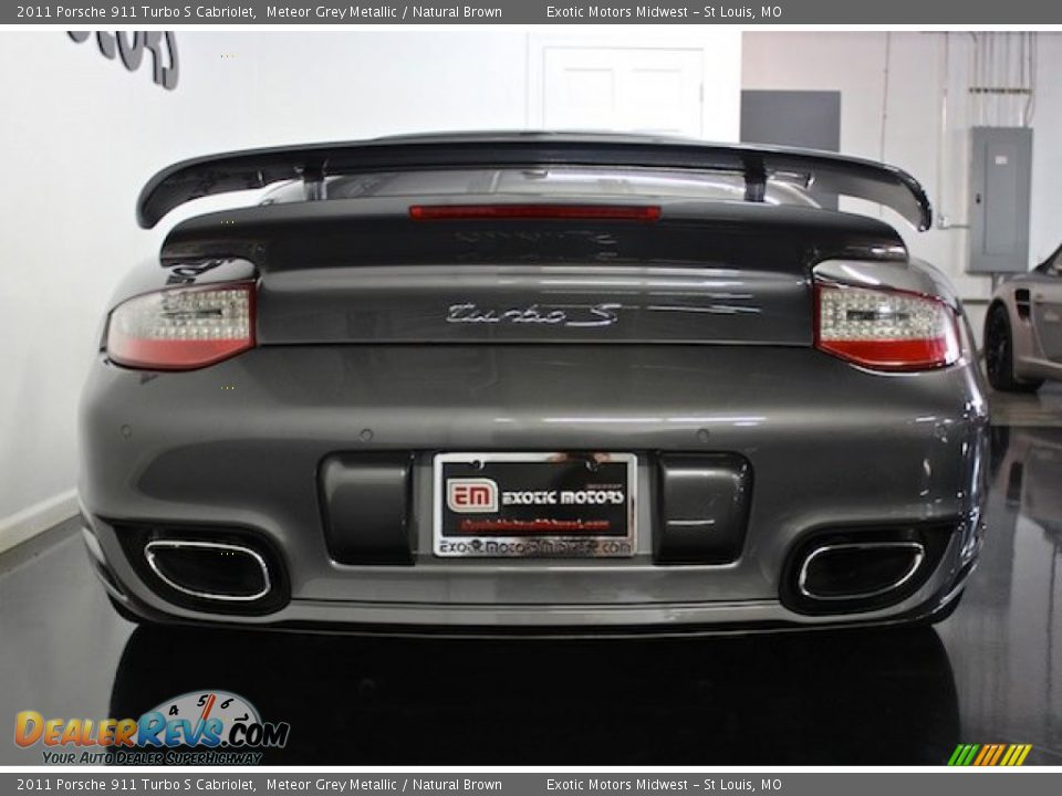 2011 Porsche 911 Turbo S Cabriolet Meteor Grey Metallic / Natural Brown Photo #15