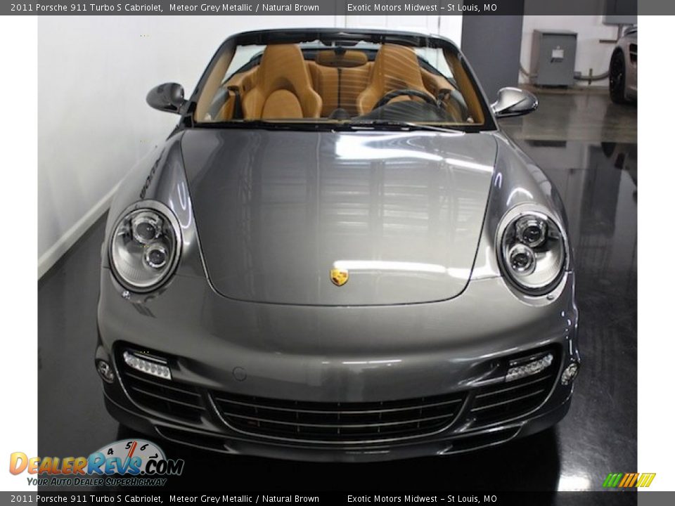 2011 Porsche 911 Turbo S Cabriolet Meteor Grey Metallic / Natural Brown Photo #16