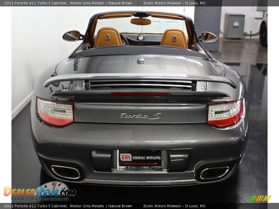 2011 Porsche 911 Turbo S Cabriolet Meteor Grey Metallic / Natural Brown Photo #17