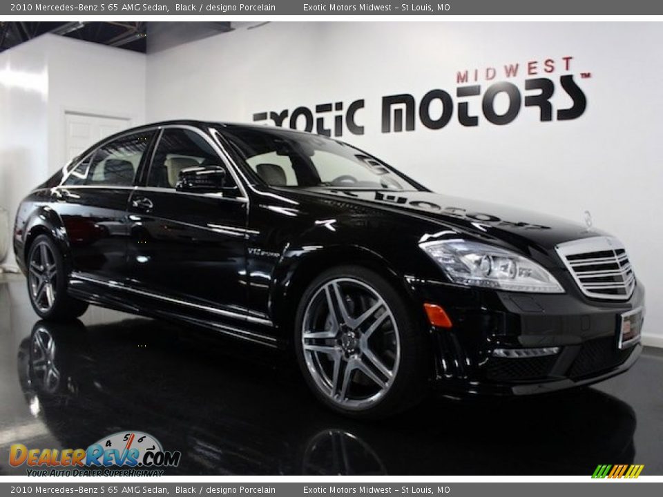 2010 Mercedes-Benz S 65 AMG Sedan Black / designo Porcelain Photo #3