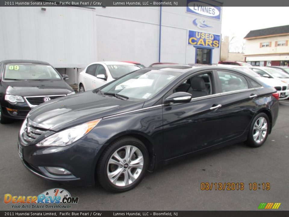 2011 Hyundai Sonata Limited Pacific Blue Pearl / Gray Photo #2