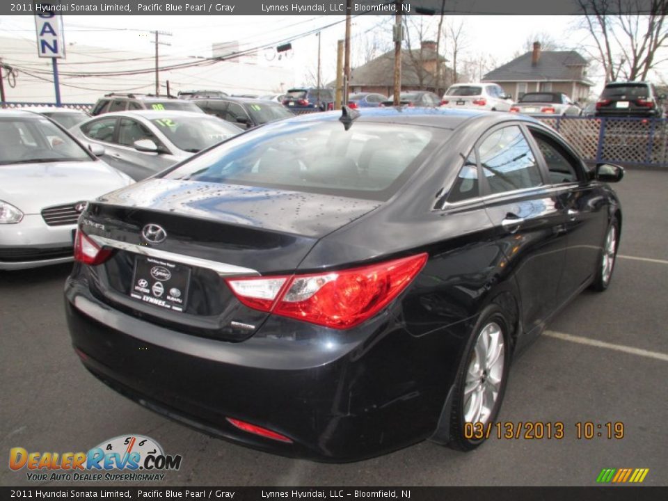 2011 Hyundai Sonata Limited Pacific Blue Pearl / Gray Photo #3