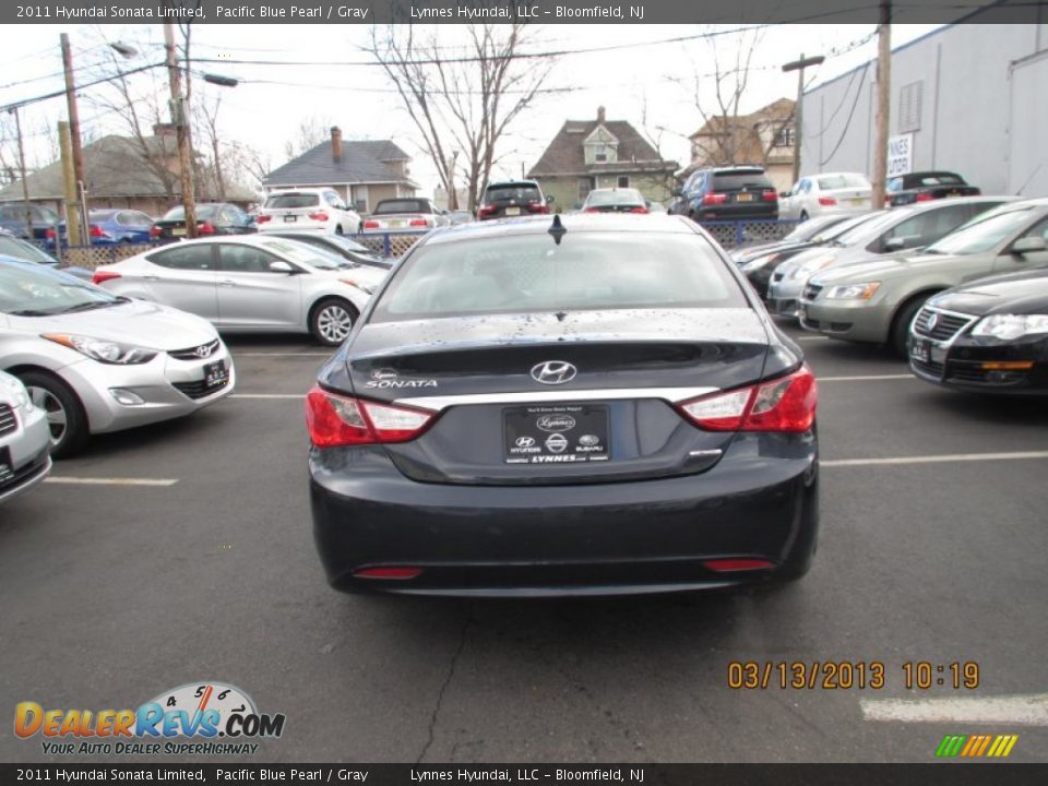 2011 Hyundai Sonata Limited Pacific Blue Pearl / Gray Photo #4