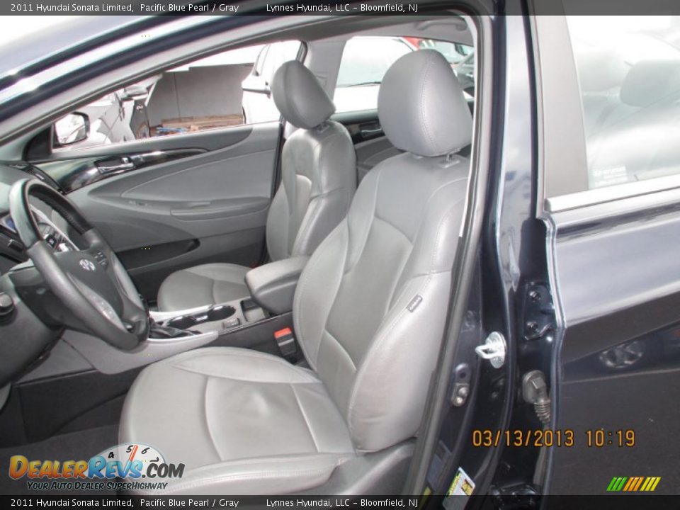 2011 Hyundai Sonata Limited Pacific Blue Pearl / Gray Photo #5