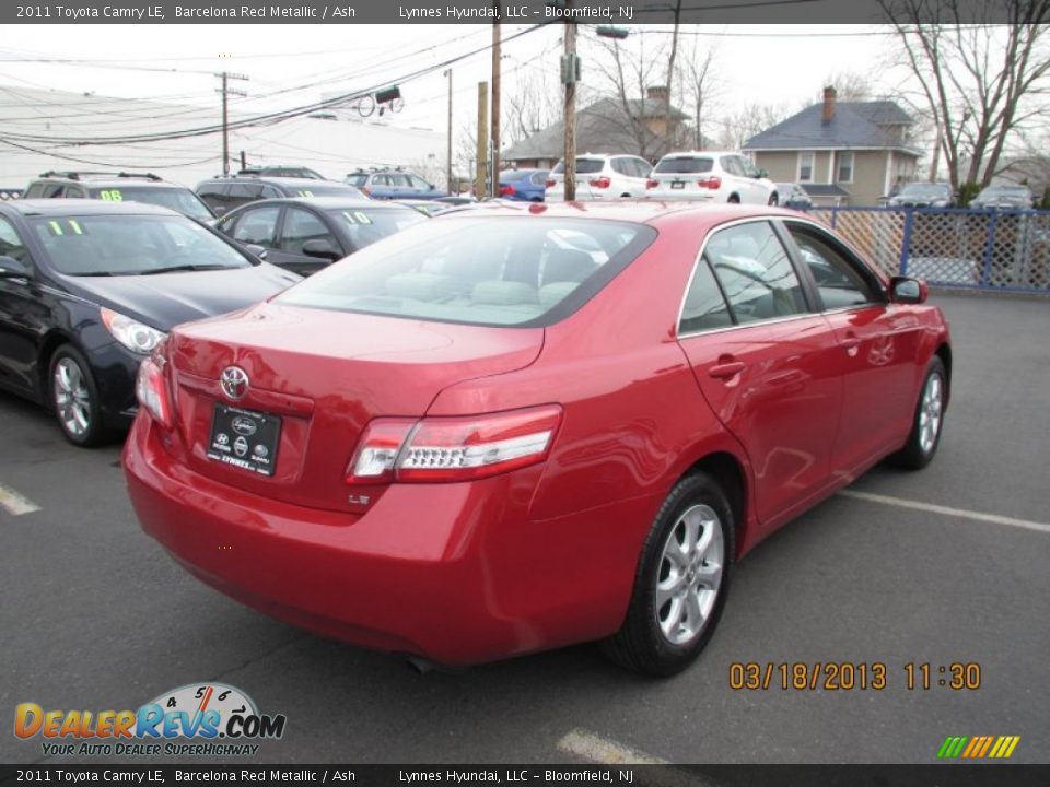 2011 Toyota Camry LE Barcelona Red Metallic / Ash Photo #4