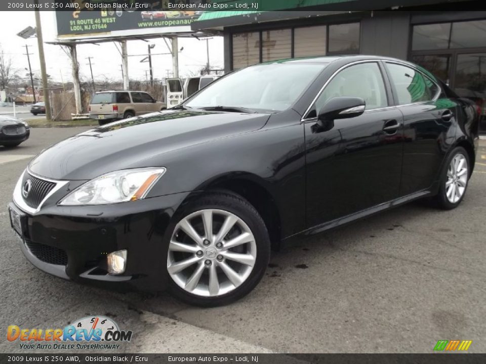 2009 Lexus IS 250 AWD Obsidian Black / Ecru Photo #1