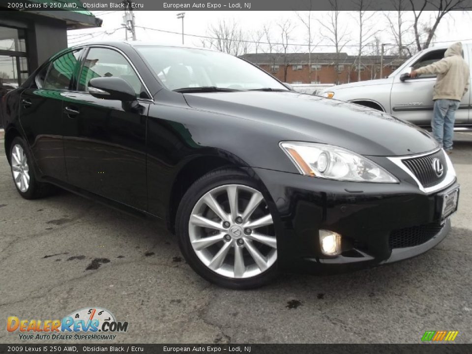 2009 Lexus IS 250 AWD Obsidian Black / Ecru Photo #2