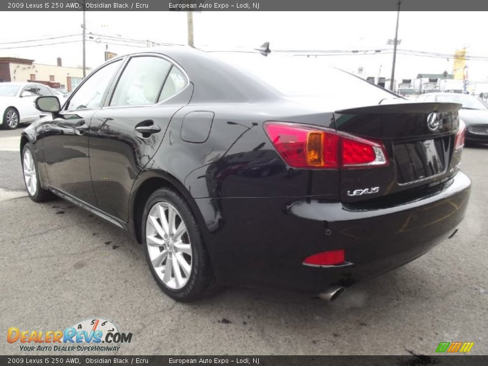 2009 Lexus IS 250 AWD Obsidian Black / Ecru Photo #3
