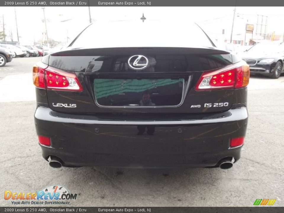2009 Lexus IS 250 AWD Obsidian Black / Ecru Photo #5