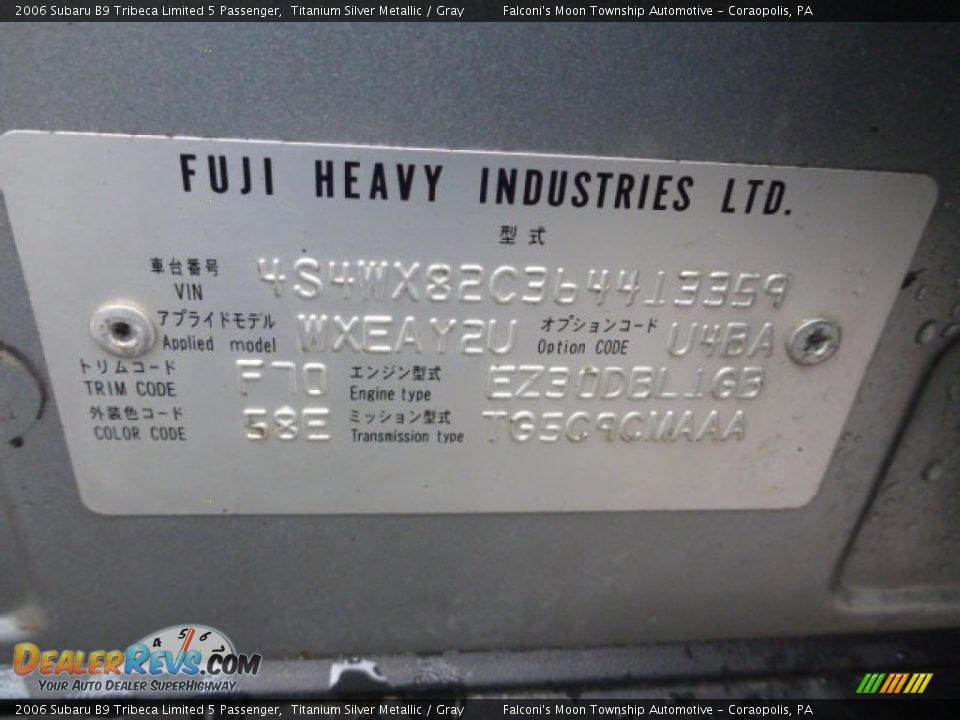 2006 Subaru B9 Tribeca Limited 5 Passenger Titanium Silver Metallic / Gray Photo #24