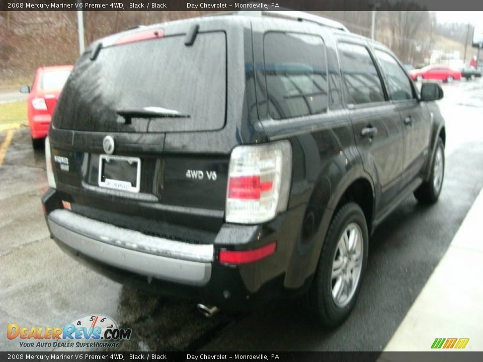 2008 Mercury Mariner V6 Premier 4WD Black / Black Photo #4