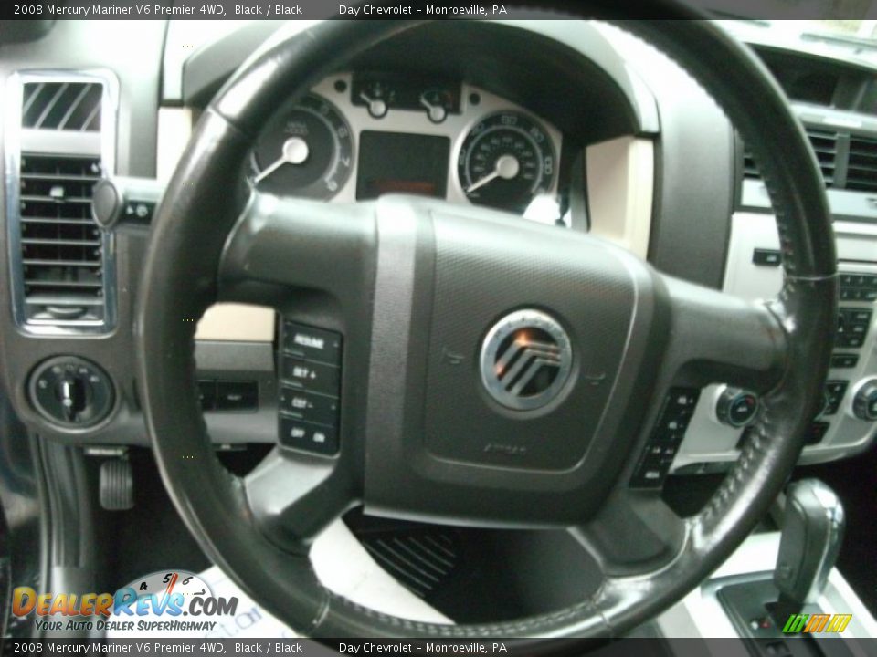 2008 Mercury Mariner V6 Premier 4WD Black / Black Photo #12