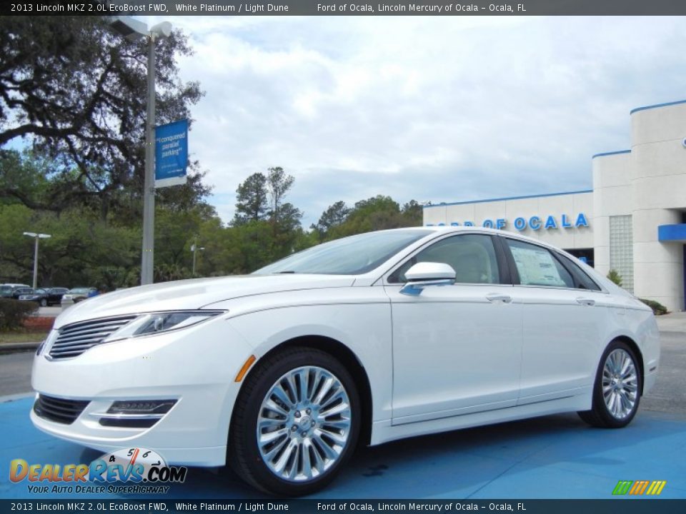 2013 Lincoln MKZ 2.0L EcoBoost FWD White Platinum / Light Dune Photo #1