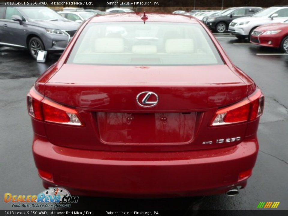 2013 Lexus IS 250 AWD Matador Red Mica / Ecru Photo #3