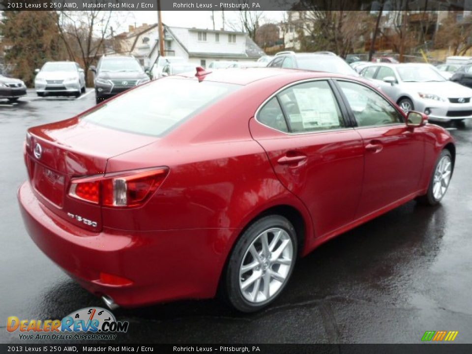 2013 Lexus IS 250 AWD Matador Red Mica / Ecru Photo #4