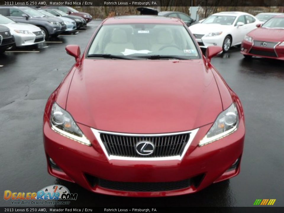 2013 Lexus IS 250 AWD Matador Red Mica / Ecru Photo #7