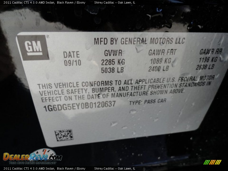 2011 Cadillac CTS 4 3.0 AWD Sedan Black Raven / Ebony Photo #15