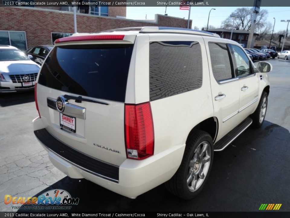 2013 Cadillac Escalade Luxury AWD White Diamond Tricoat / Cashmere/Cocoa Photo #4
