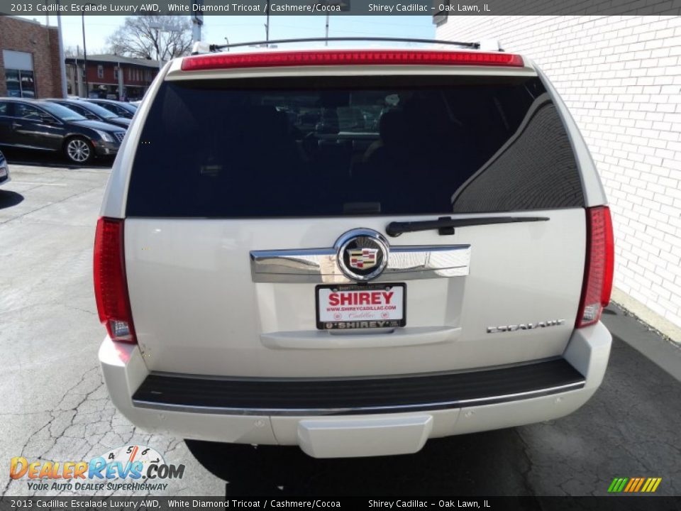 2013 Cadillac Escalade Luxury AWD White Diamond Tricoat / Cashmere/Cocoa Photo #5