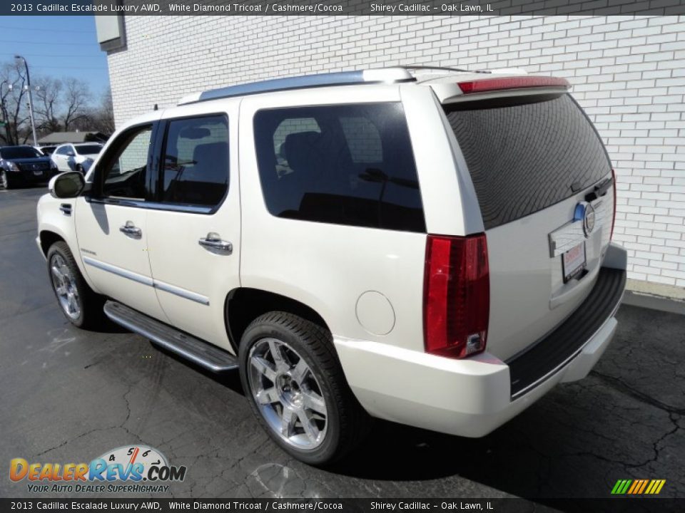 2013 Cadillac Escalade Luxury AWD White Diamond Tricoat / Cashmere/Cocoa Photo #6