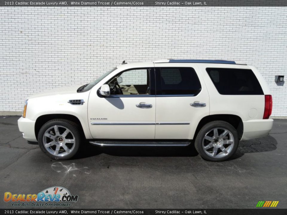 White Diamond Tricoat 2013 Cadillac Escalade Luxury AWD Photo #7