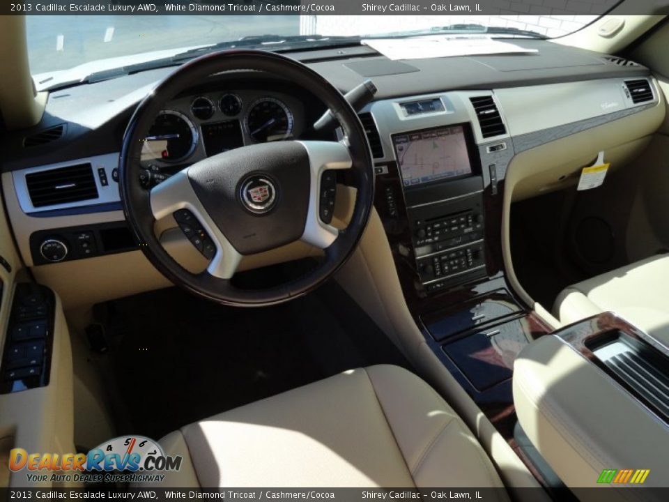 2013 Cadillac Escalade Luxury AWD White Diamond Tricoat / Cashmere/Cocoa Photo #13