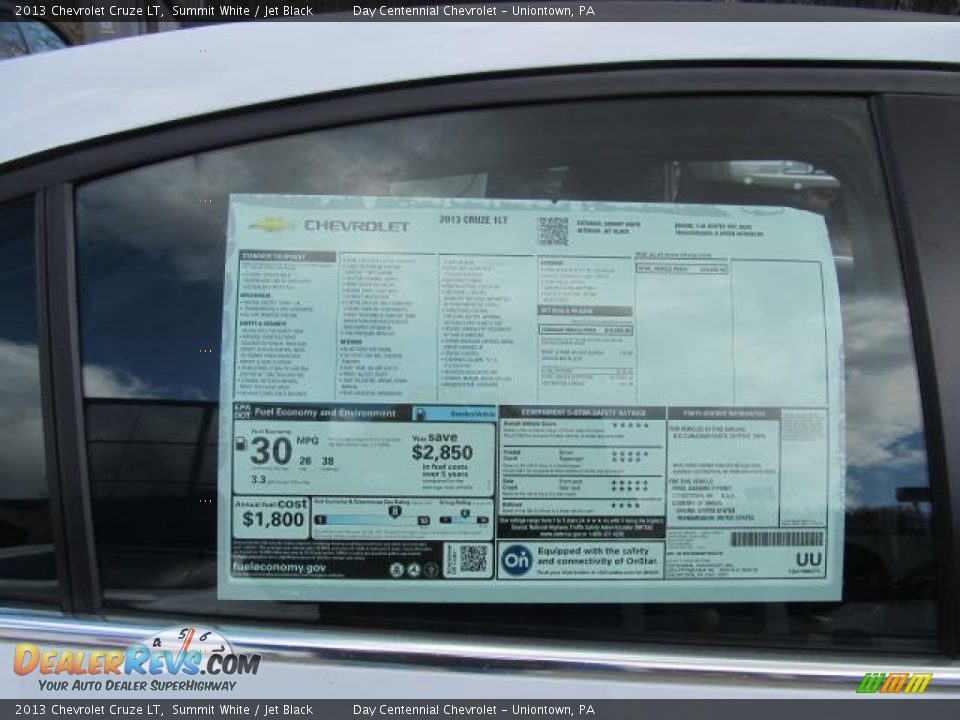 2013 Chevrolet Cruze LT Summit White / Jet Black Photo #7