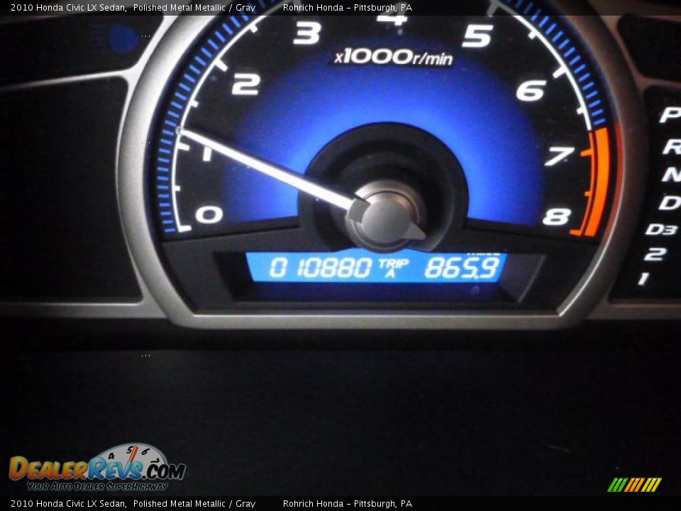 2010 Honda Civic LX Sedan Polished Metal Metallic / Gray Photo #9