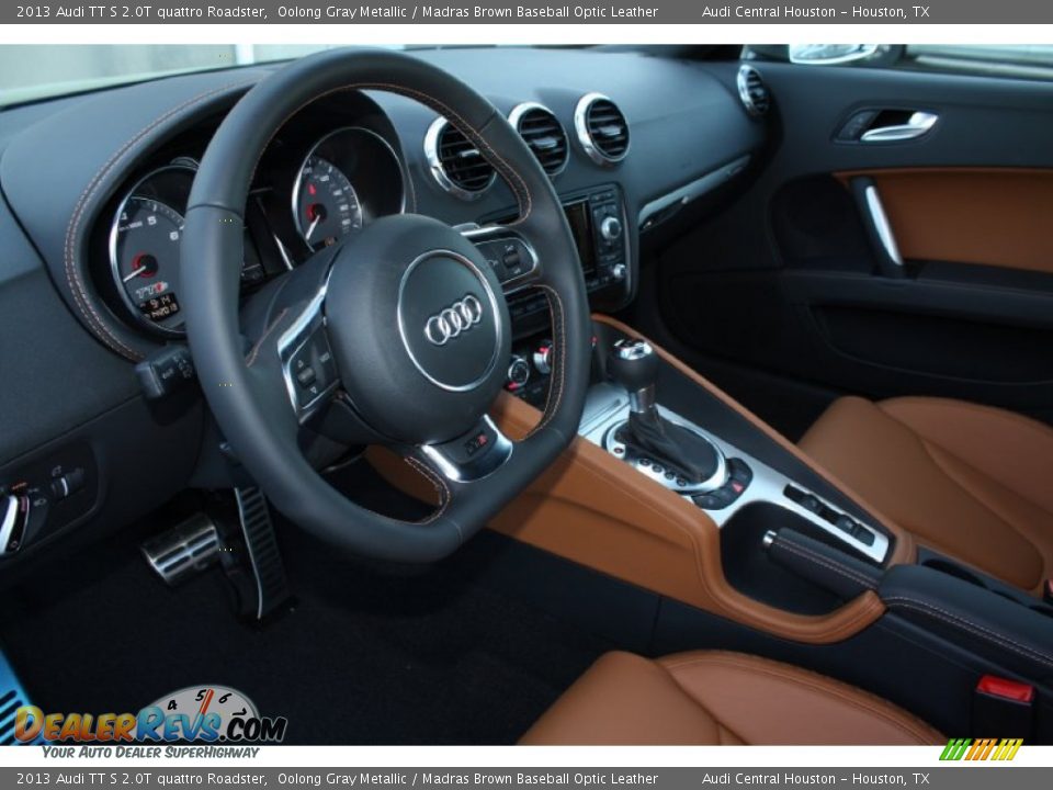 Madras Brown Baseball Optic Leather Interior - 2013 Audi TT S 2.0T quattro Roadster Photo #14