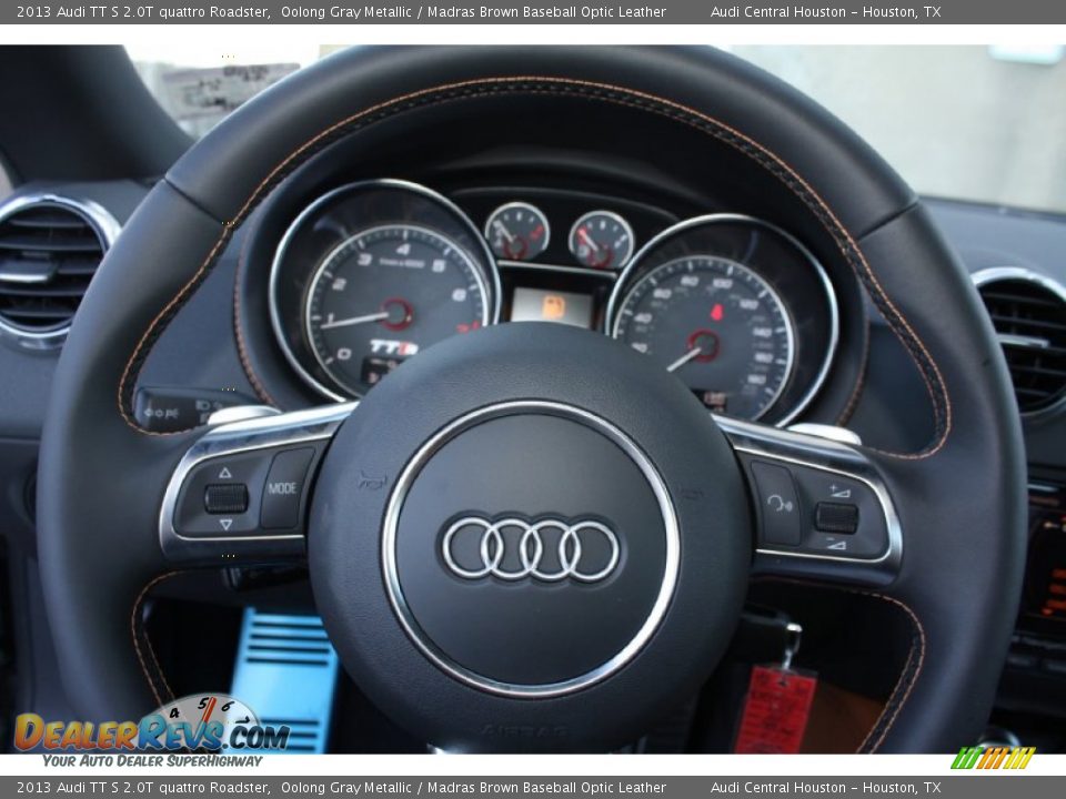 2013 Audi TT S 2.0T quattro Roadster Oolong Gray Metallic / Madras Brown Baseball Optic Leather Photo #24