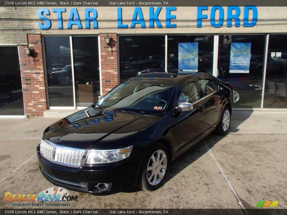 2008 Lincoln MKZ AWD Sedan Black / Dark Charcoal Photo #1