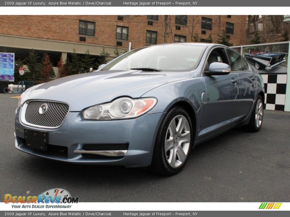 2009 Jaguar XF Luxury Azure Blue Metallic / Dove/Charcoal Photo #1