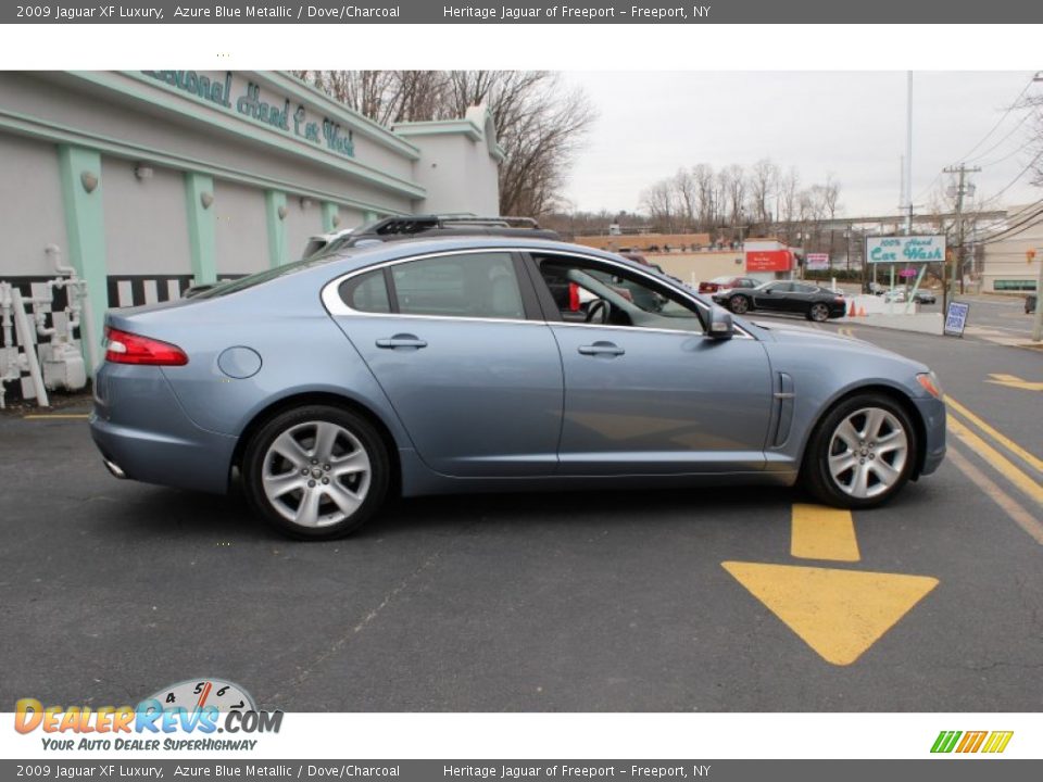2009 Jaguar XF Luxury Azure Blue Metallic / Dove/Charcoal Photo #7