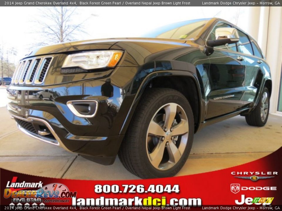 2014 Jeep Grand Cherokee Overland 4x4 Black Forest Green Pearl / Overland Nepal Jeep Brown Light Frost Photo #1