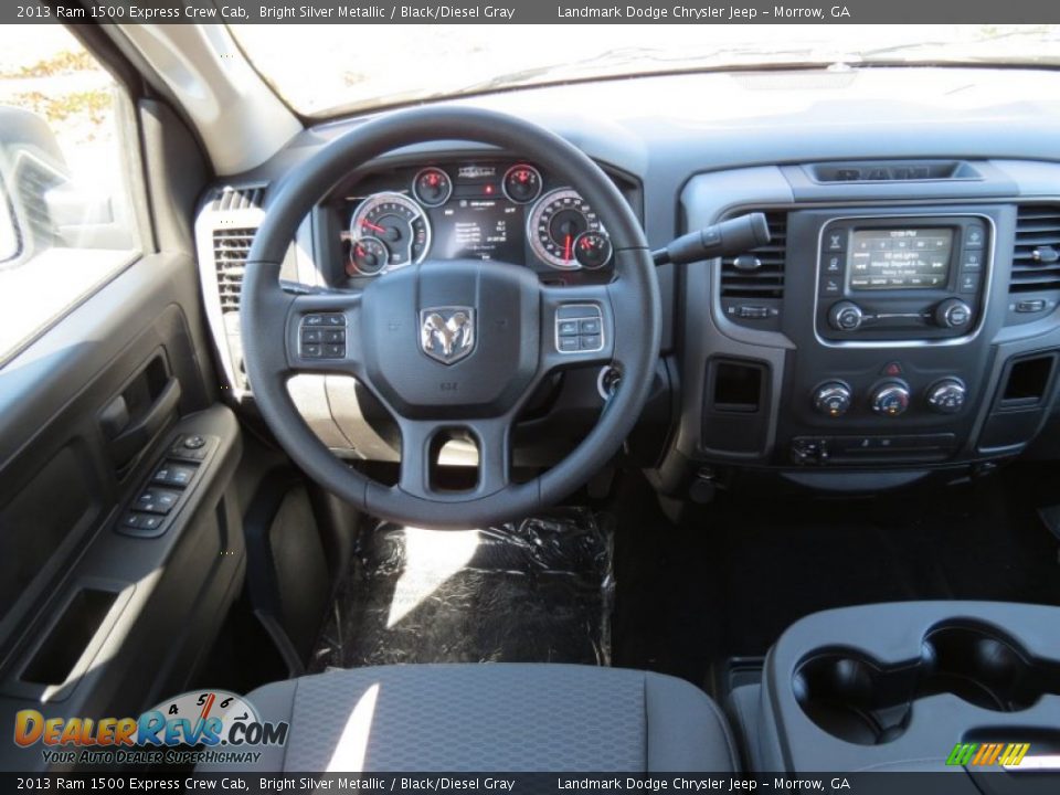 2013 Ram 1500 Express Crew Cab Bright Silver Metallic / Black/Diesel Gray Photo #9