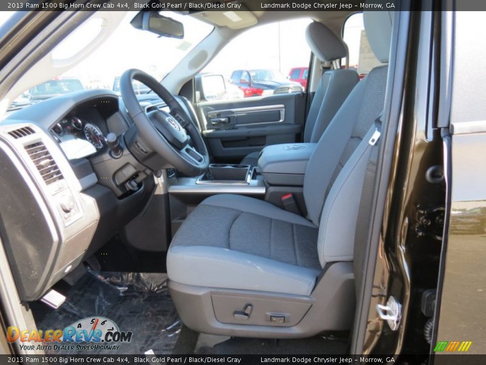 Black/Diesel Gray Interior - 2013 Ram 1500 Big Horn Crew Cab 4x4 Photo #5