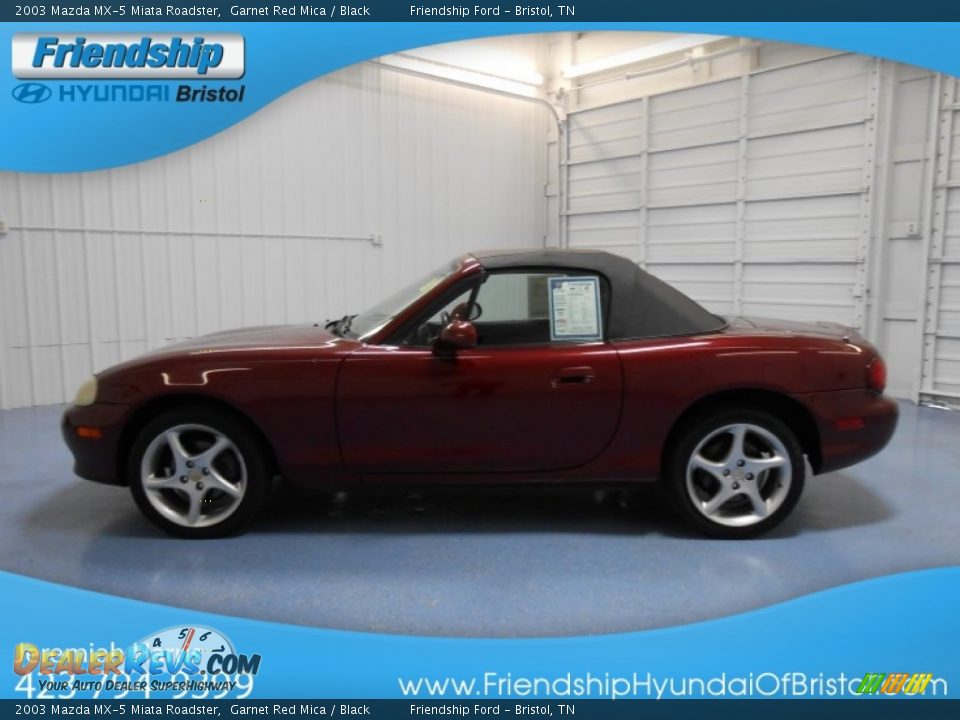 2003 Mazda MX-5 Miata Roadster Garnet Red Mica / Black Photo #1