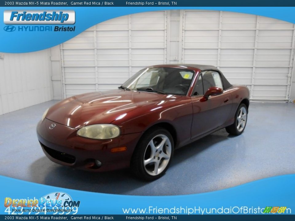 2003 Mazda MX-5 Miata Roadster Garnet Red Mica / Black Photo #2