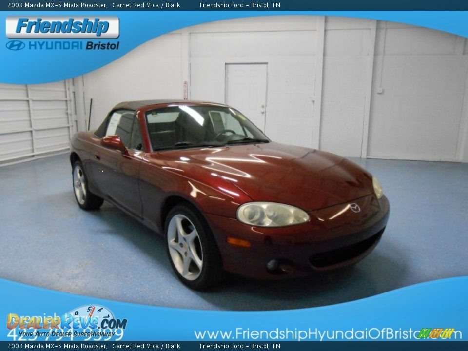 2003 Mazda MX-5 Miata Roadster Garnet Red Mica / Black Photo #4