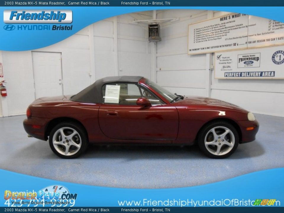 2003 Mazda MX-5 Miata Roadster Garnet Red Mica / Black Photo #5