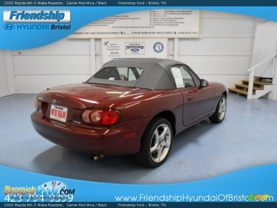 2003 Mazda MX-5 Miata Roadster Garnet Red Mica / Black Photo #6
